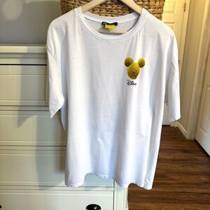 Zara Disney Mickey Mouse Graphic T-Shirt Women’s Size Large White Short Sleeve